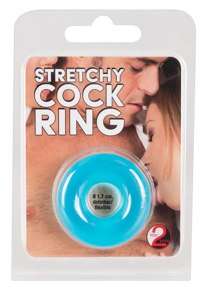 Эрекционное кольцо Stretchy Cock Ring, 4 см (голубой)