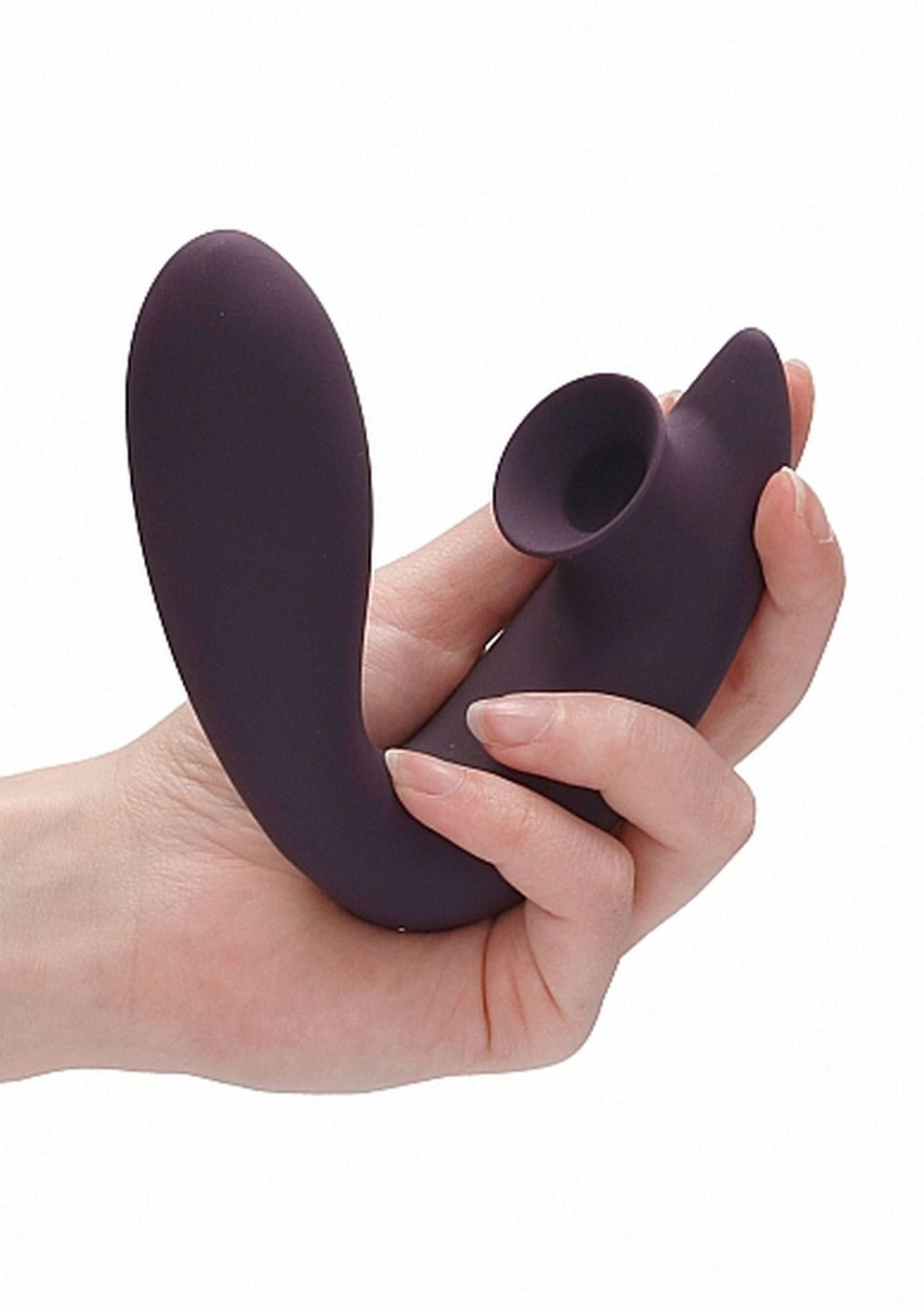 Вакуумний стимулятор клітора з вібрацією Desirable Bendable Air Pulse (фіолетовий)