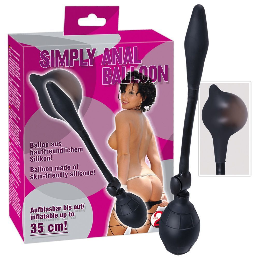 Надувна анальна пробка Simply Anal Balloon, 30 см (чорний)