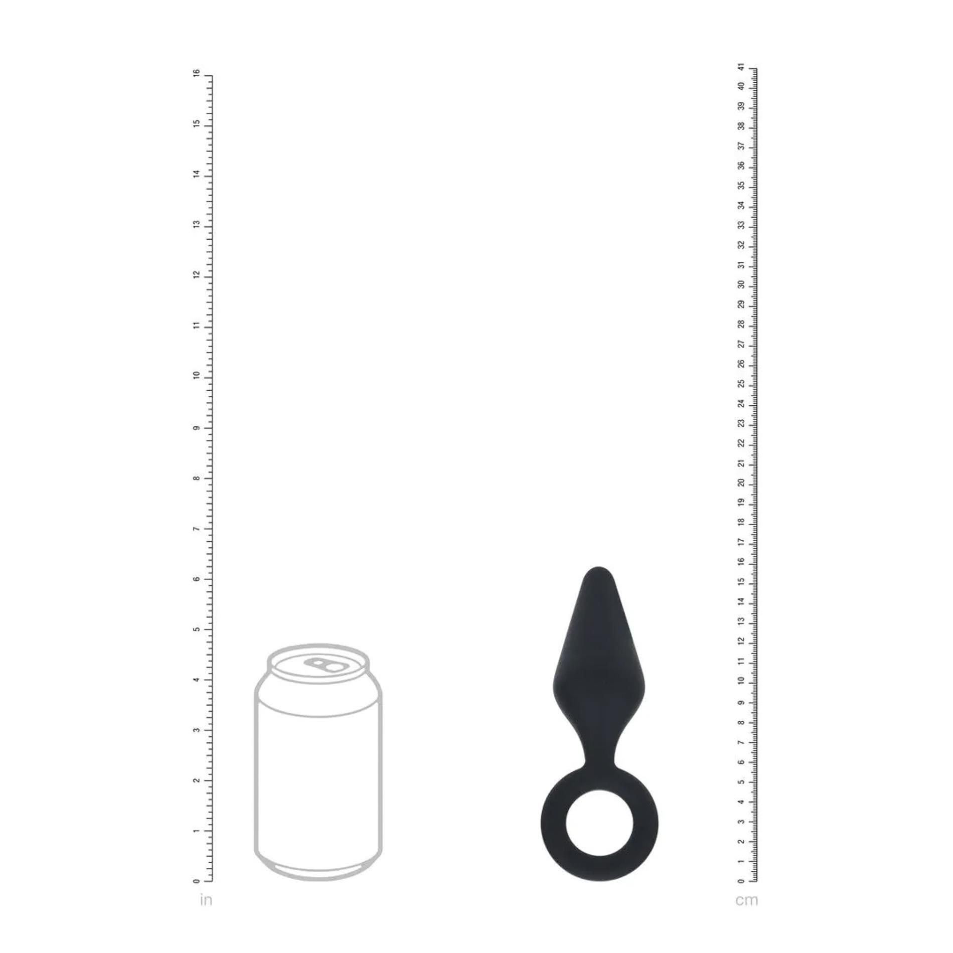Анальная пробка Levelz Anal Plug with Loop L, 14.3 см (черный)