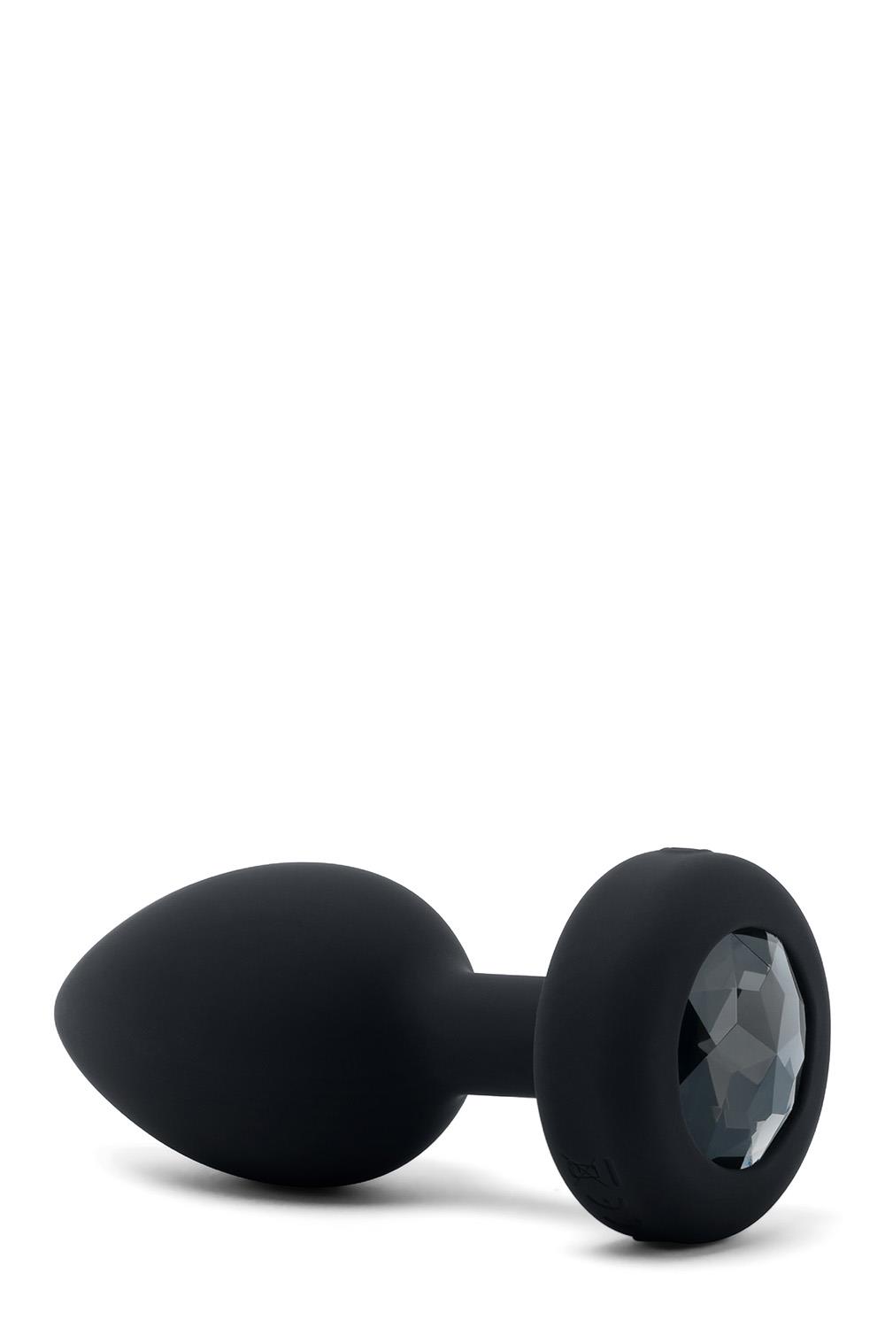 Korek analny B-Vibe Vibrating Jewel Plug M/L, 10.5 cm (czarny)