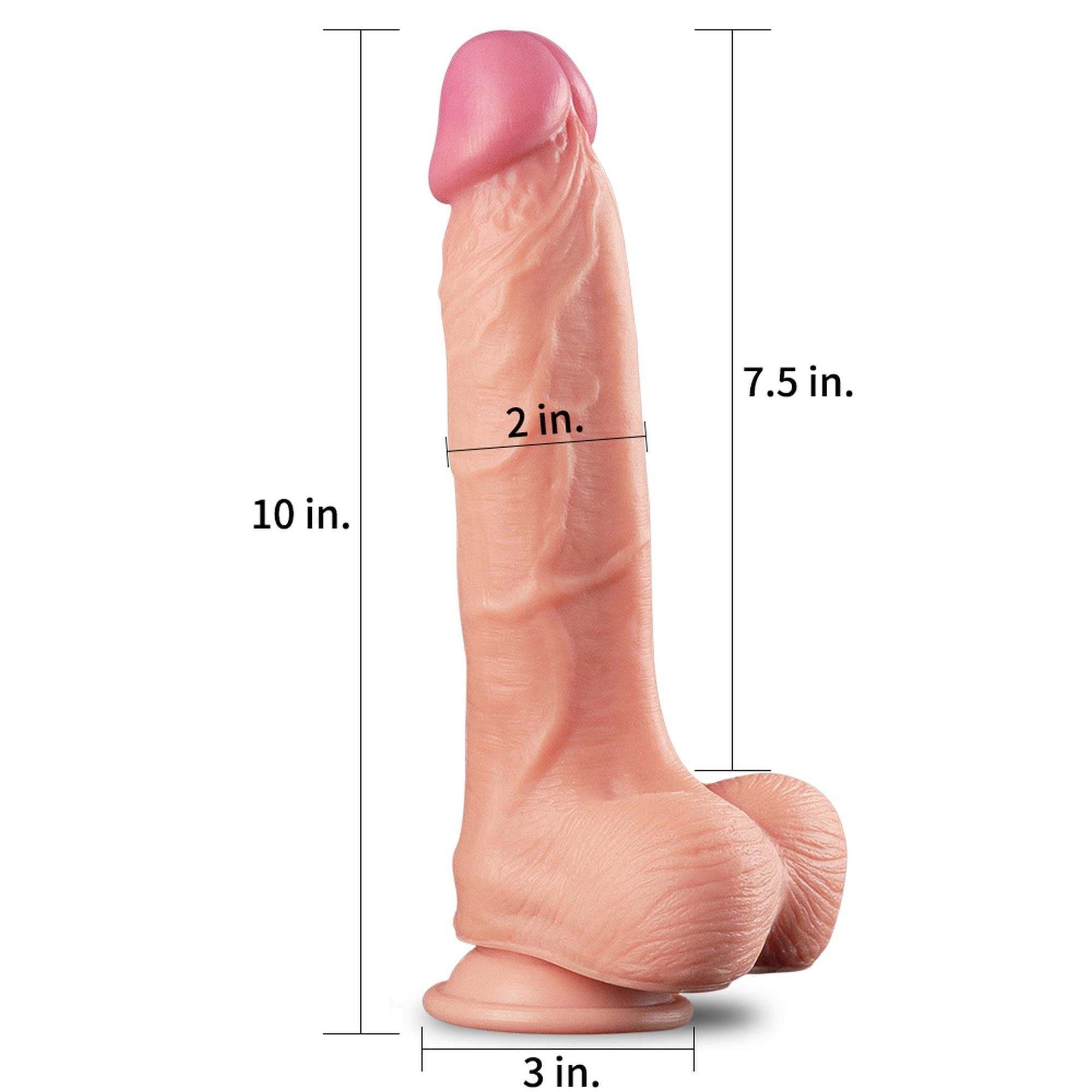 Фаллоимитатор LoveToy Dual Layer, 25 см (телесный)