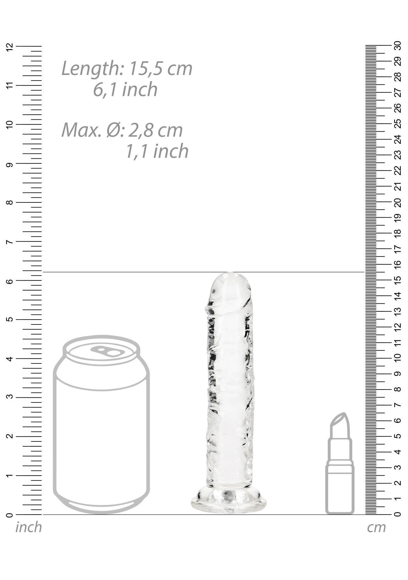 Фаллоимитатор RealRock Crystal Clear Realistic Dildo 6'', 15.5 см (прозрачный)