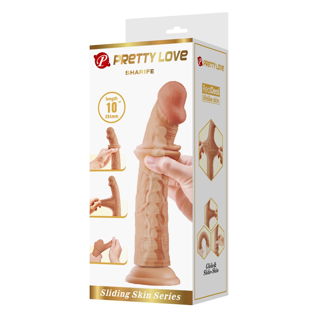 Фаллоимитатор Pretty Love Sliding Skin Sharife 10", 25.4 см (телесный)