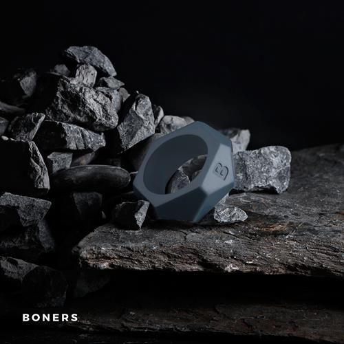 Эрекционное кольцо Boners Diamond, 5,7 см (серый)