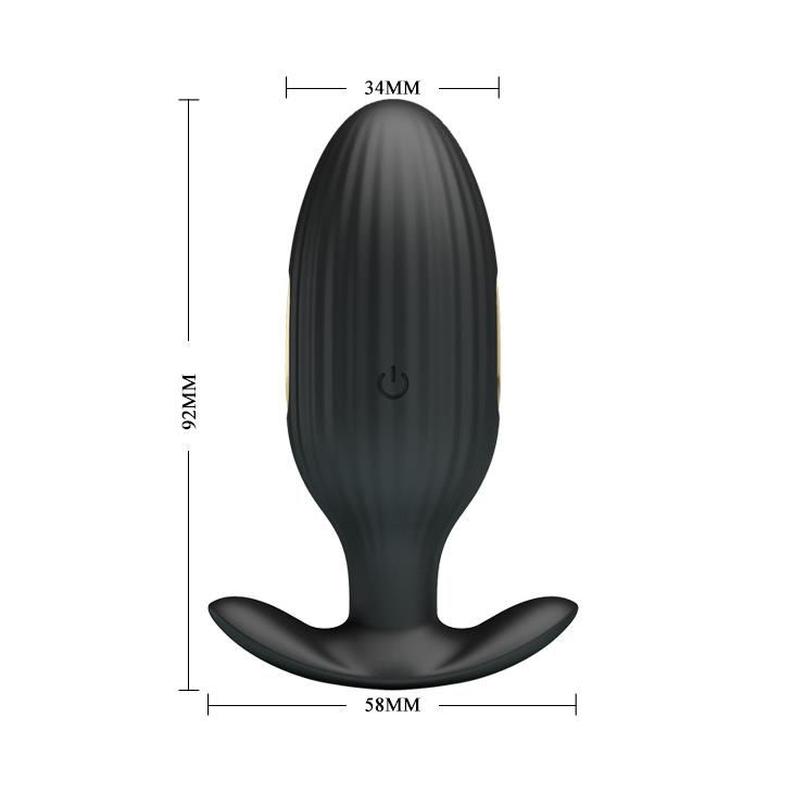 Анальна пробка Pretty Love Jefferson Electric Shock Stimulator, 9.2 см (чорний)