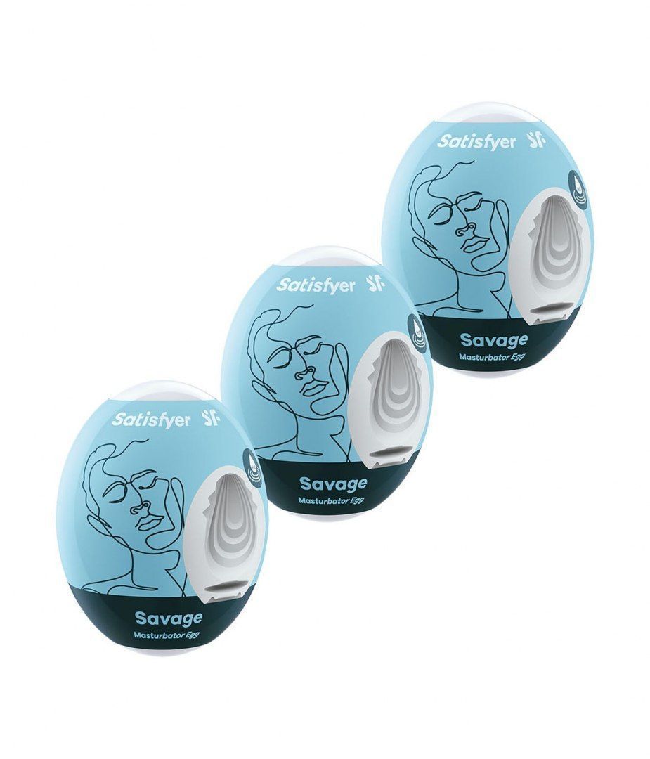 Набір мастурбаторів Satisfyer Masturbator Egg Savage Set, 3 шт (білий)
