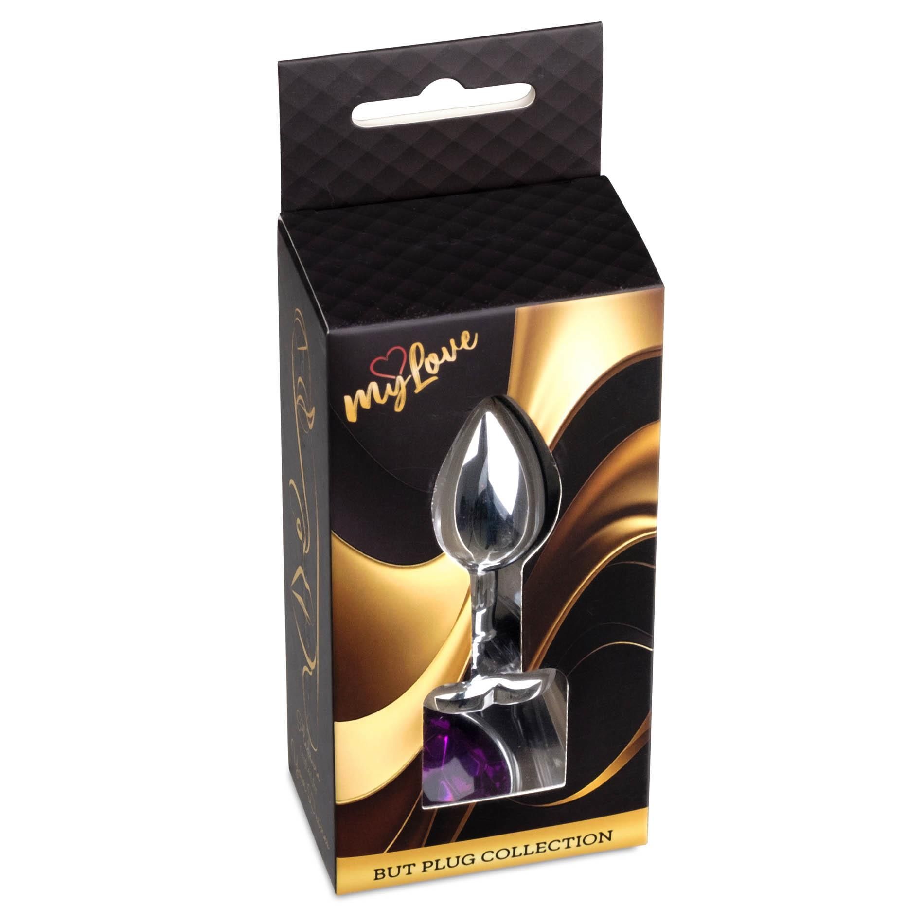 Korek analny MyLove Toys Jewellery Silver Heart Plug, 7 cm (fioletowy)