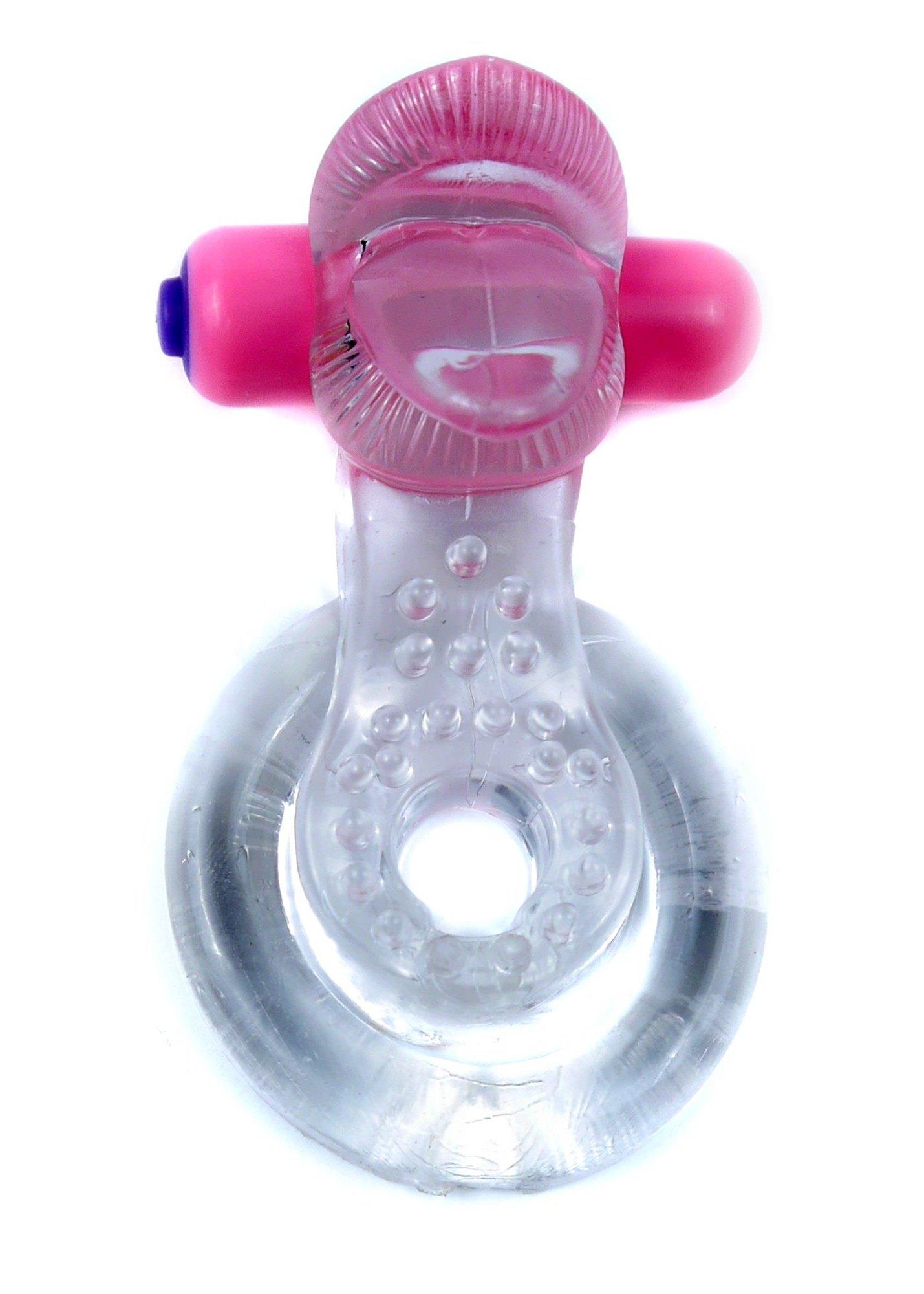 Віброкільце B - Series EasyLove Tongue Vibro CockRing, 9.5 см (прозорий)