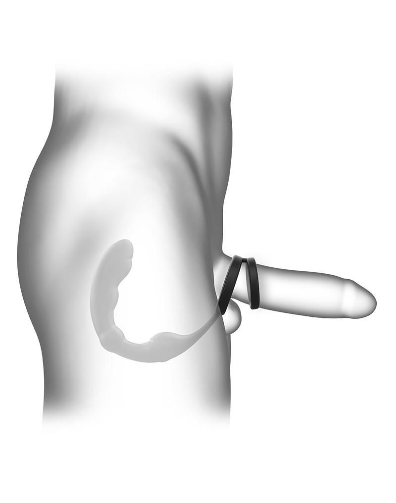 Эрекционное кольцо со стимулятором простаты Dorcel P- Ring, 18 см (черный)