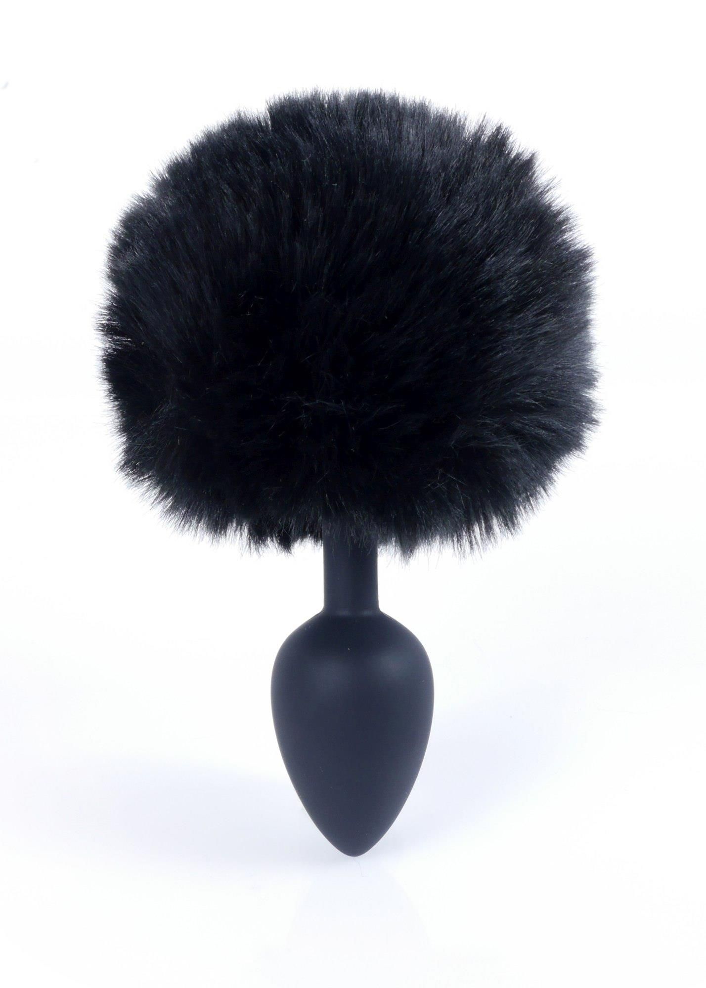 Анальна пробка Boss Jewellery Silicon Bunny Tail, 6,5 см (чорний)