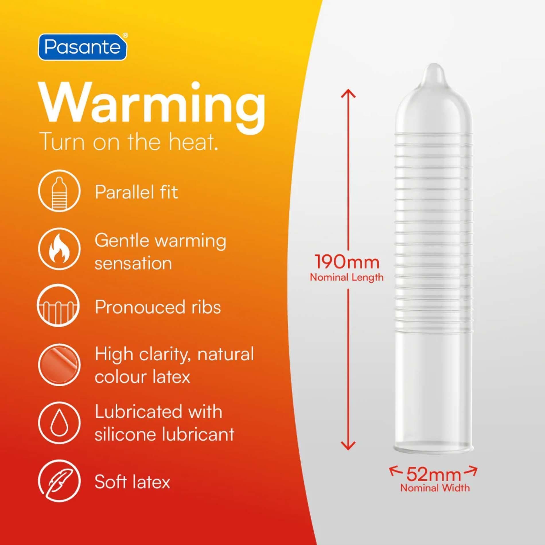 Презервативы Pasante Warming Condoms, 144 шт