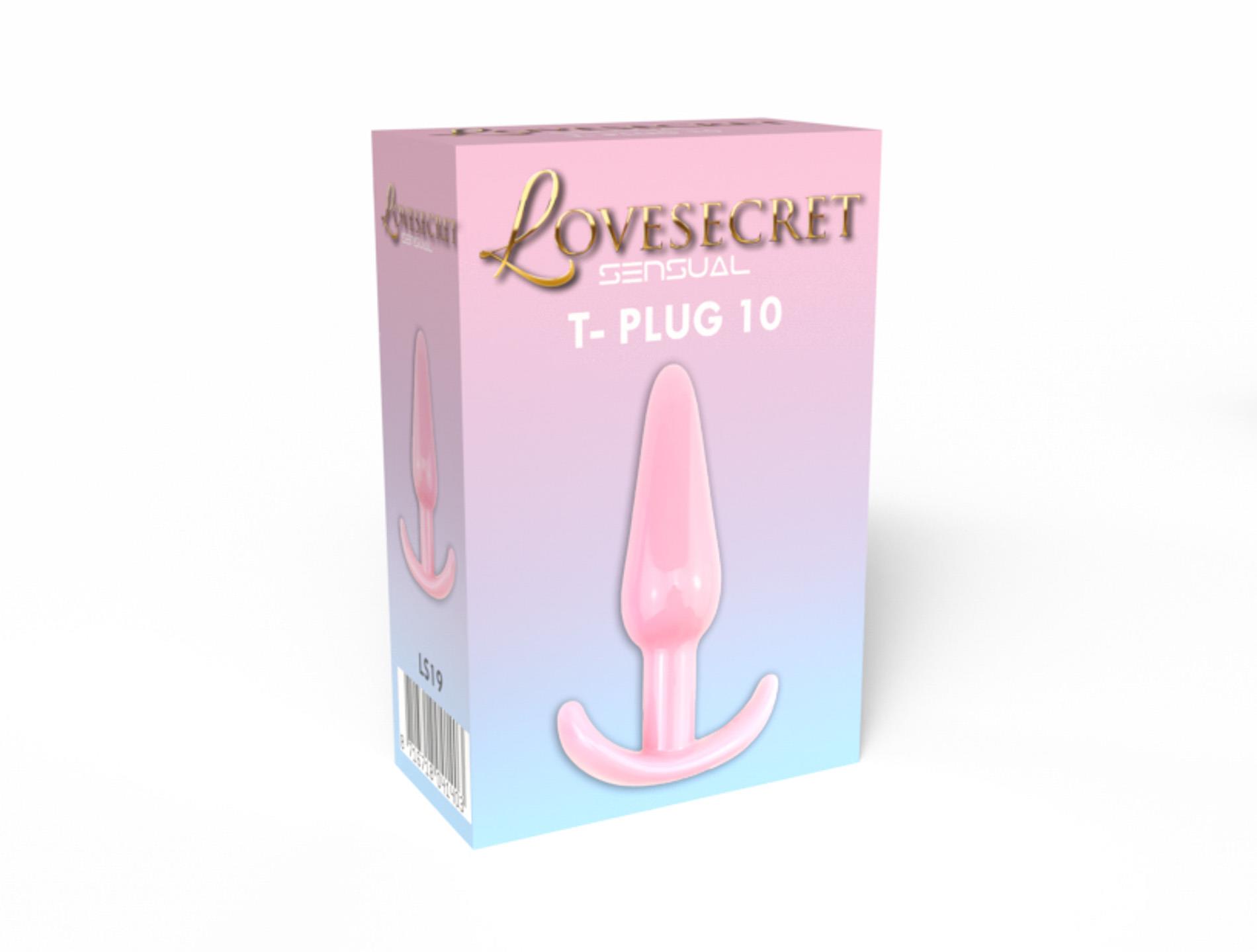 Korek analny Lovesecret Sensual T-Plug 10, 12.3 cm (różowy)