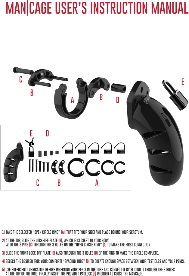 Пояс верности ManCage 04 Chastity Cage, 12 см (черный)