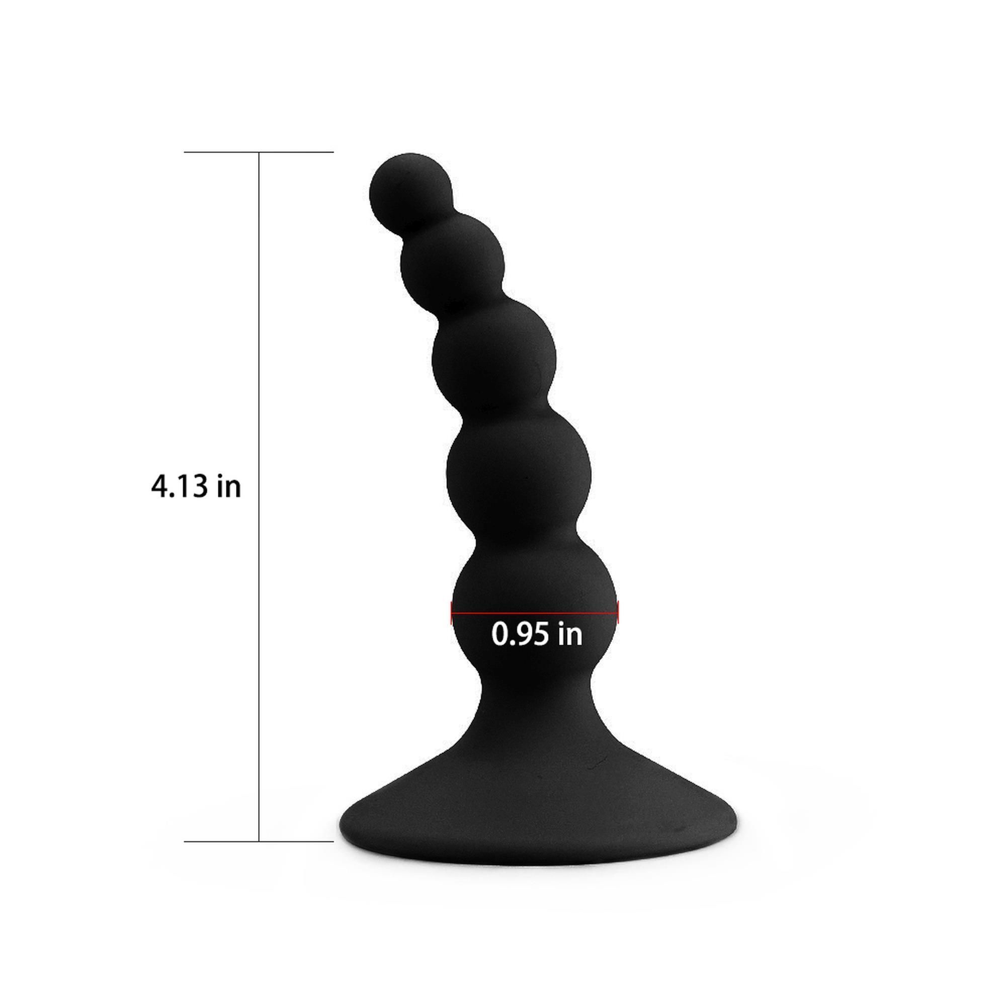 Анальна пробка LoveToy Lure Me Beaded Butt Plug 4 ", 10 см (чорний)