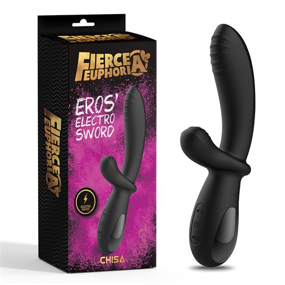 Вибратор-кролик Fierce Euphoria Eros Electro Sword, 19,3 см (черный)