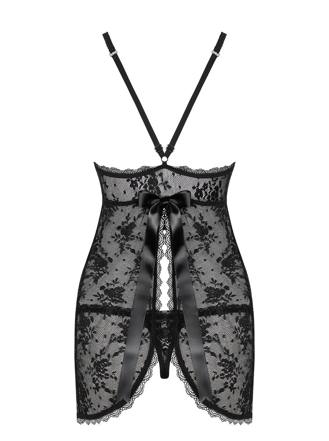 Комплект белья Obsessive Behindy, S/M (черный)