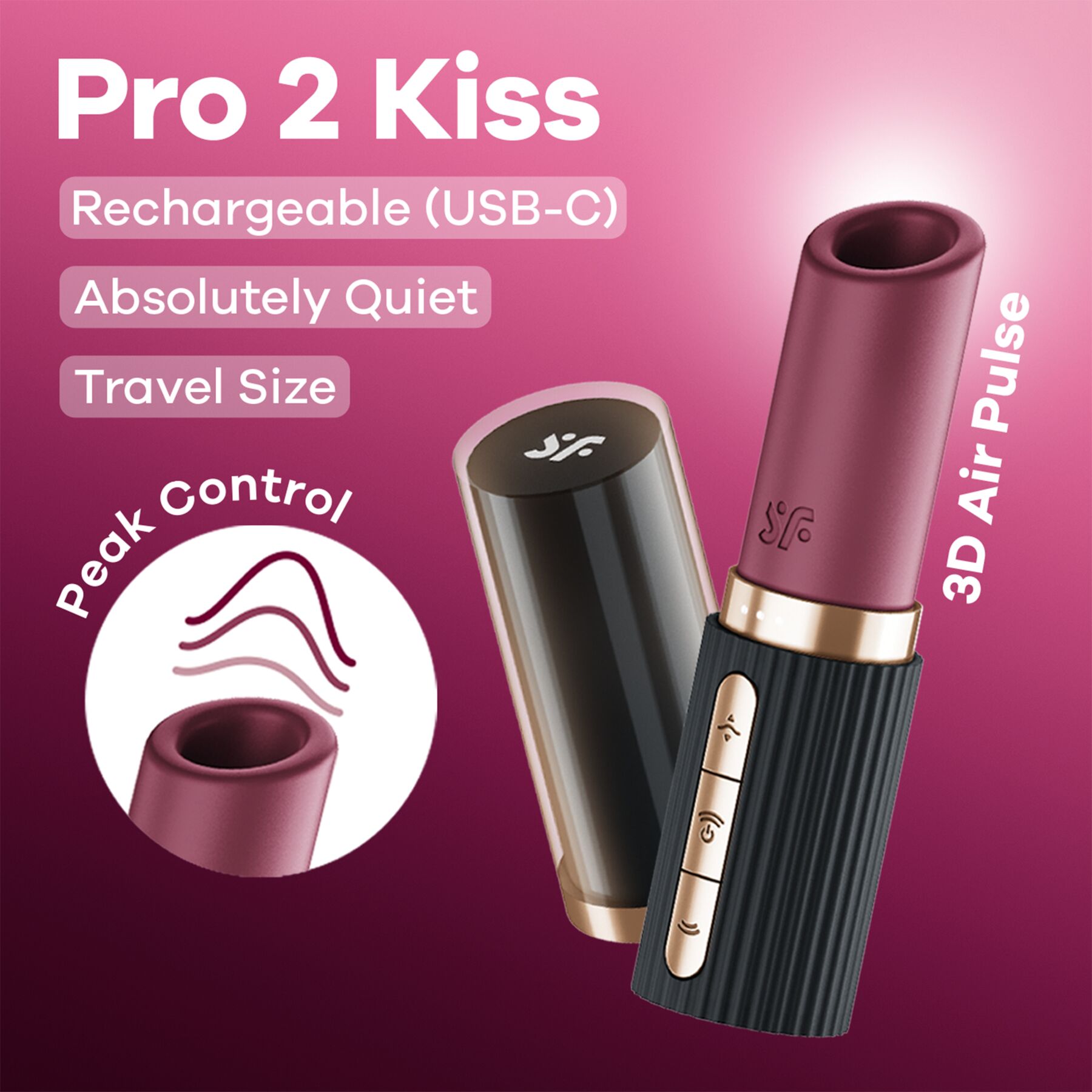 Вакуумный стимулятор клитора Satisfyer Pro 2 Kiss (черный)