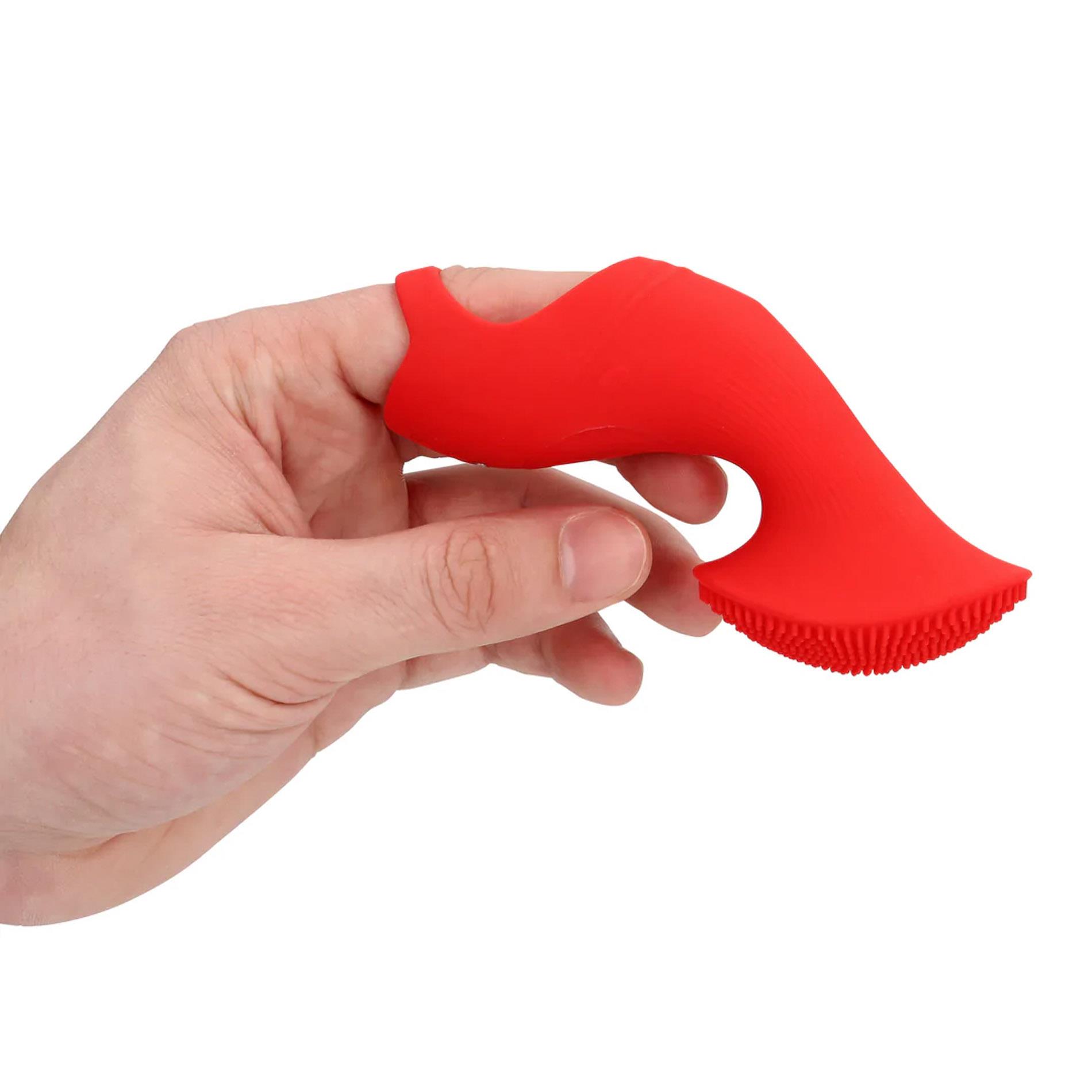 Вибратор на палец Loveline Textured Finger, 11.7 см (красный)