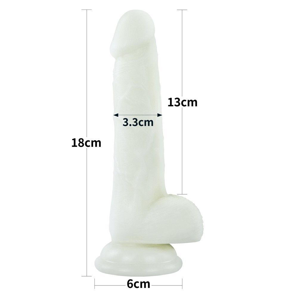 Неоновый фаллоимитатор LoveToy Lumino Play, 18 см (синий)