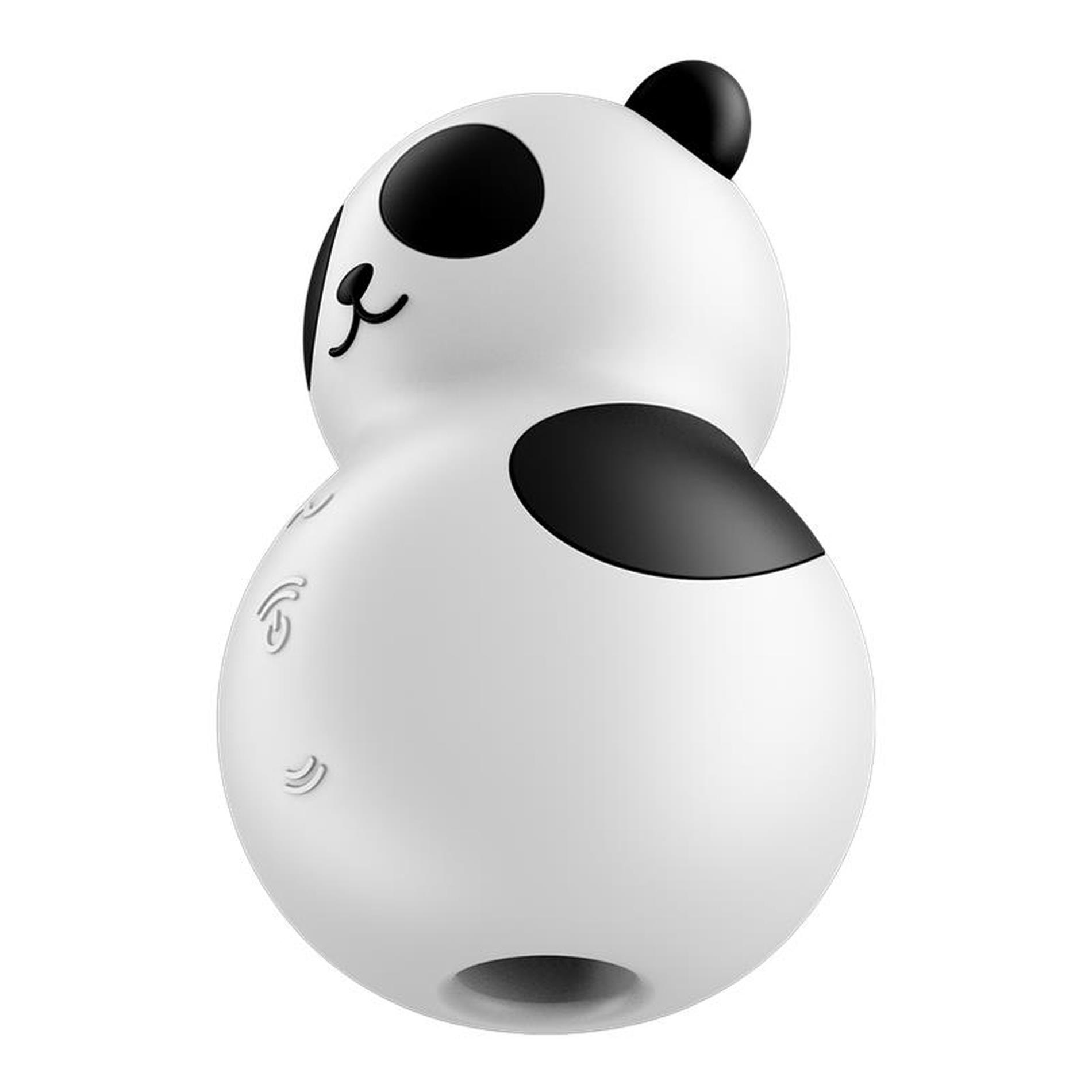 Вакуумный стимулятор клитора с вибрацией Satisfyer Pocket Panda (черный с белым)