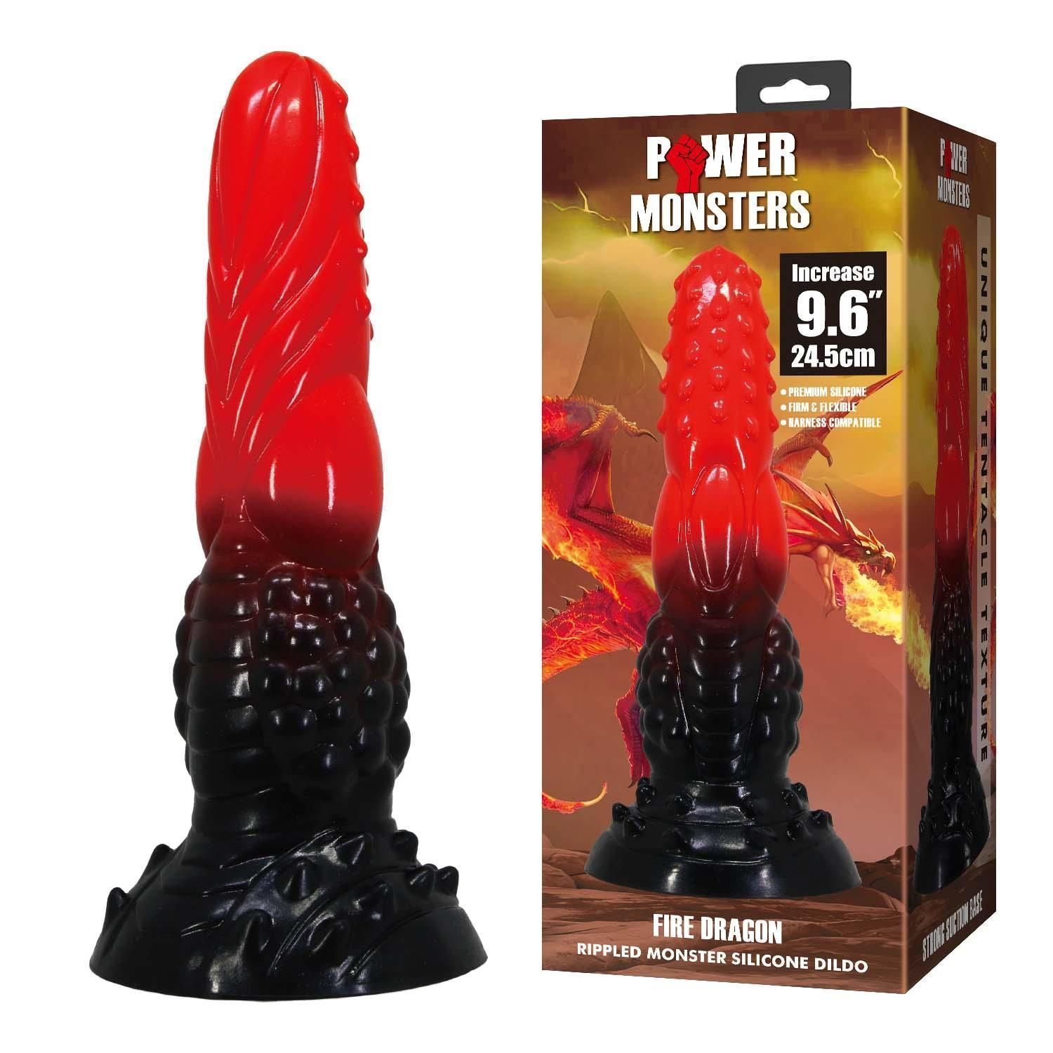 Фаллоимитатор Power Monsters Fire Dragon, 24.5 см (мульти)