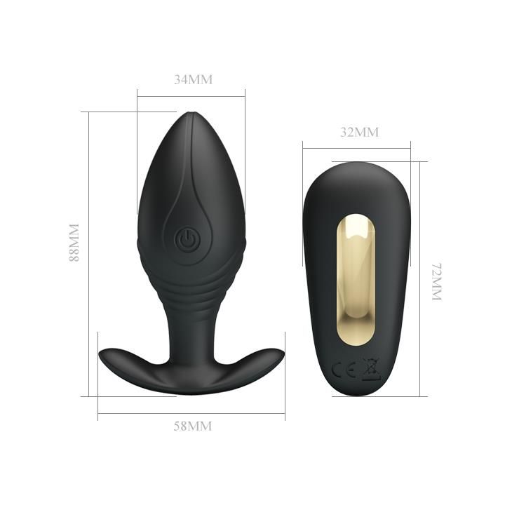 Анальна пробка Pretty Love Royal Pleasure Regina, 8,8 см (чорний)