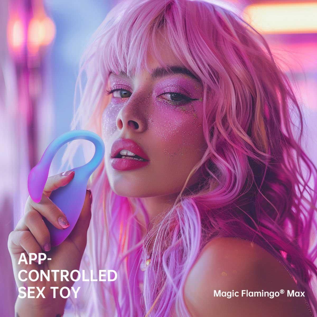 Jajko wibrujące Magic Motion Magic Flamingo Max, 11 cm (niebieski)