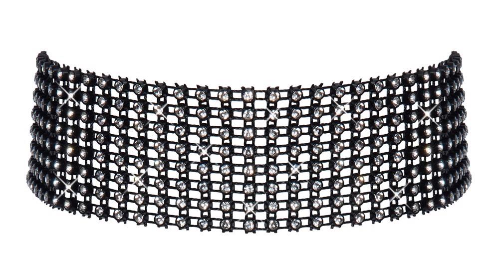 Чокер Cottelli Accessoires Rhinestone Choker, 36 см (чорний)