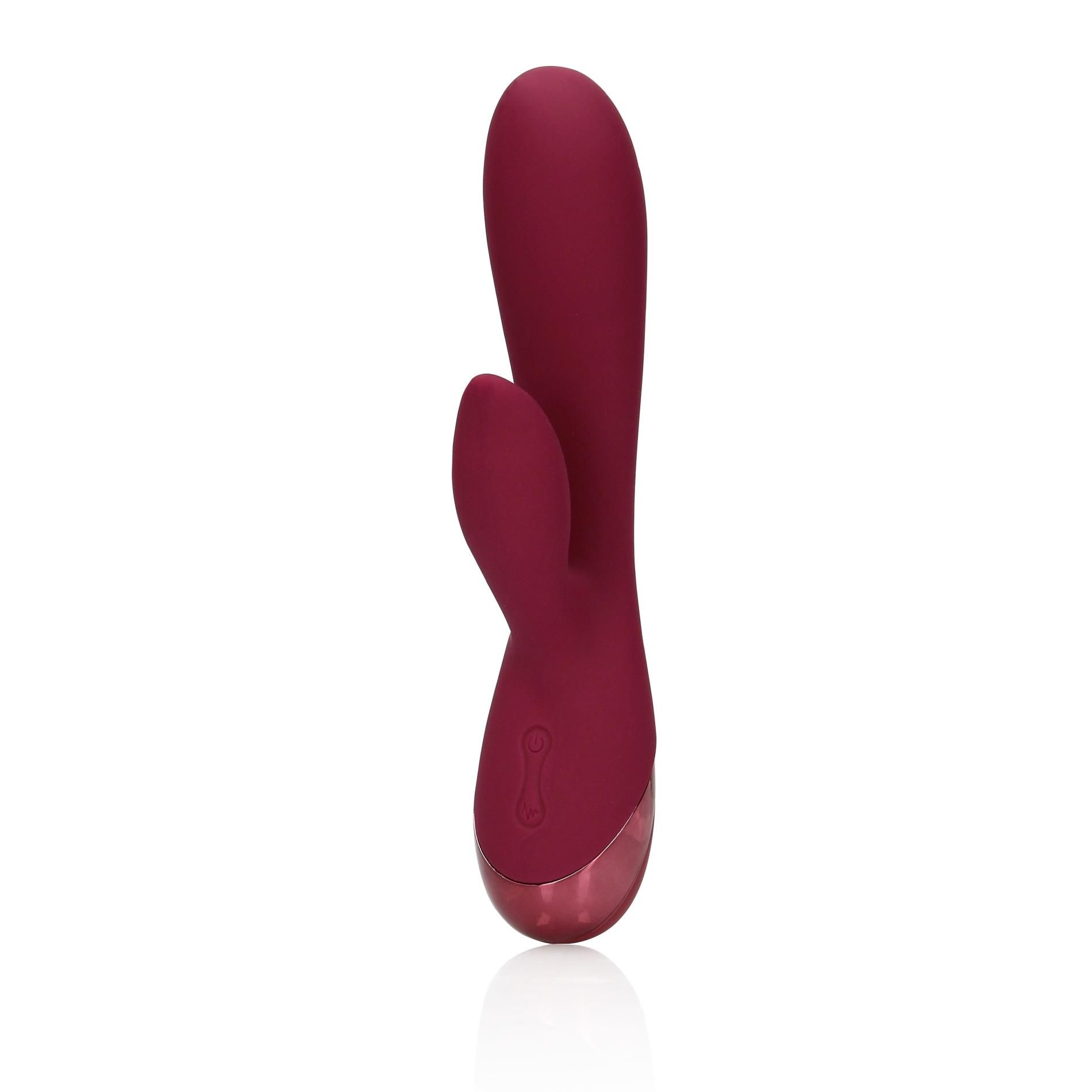 Вибратор-кролик Loveline Smooth Silicone Rabbit, 20 см (вишневый)