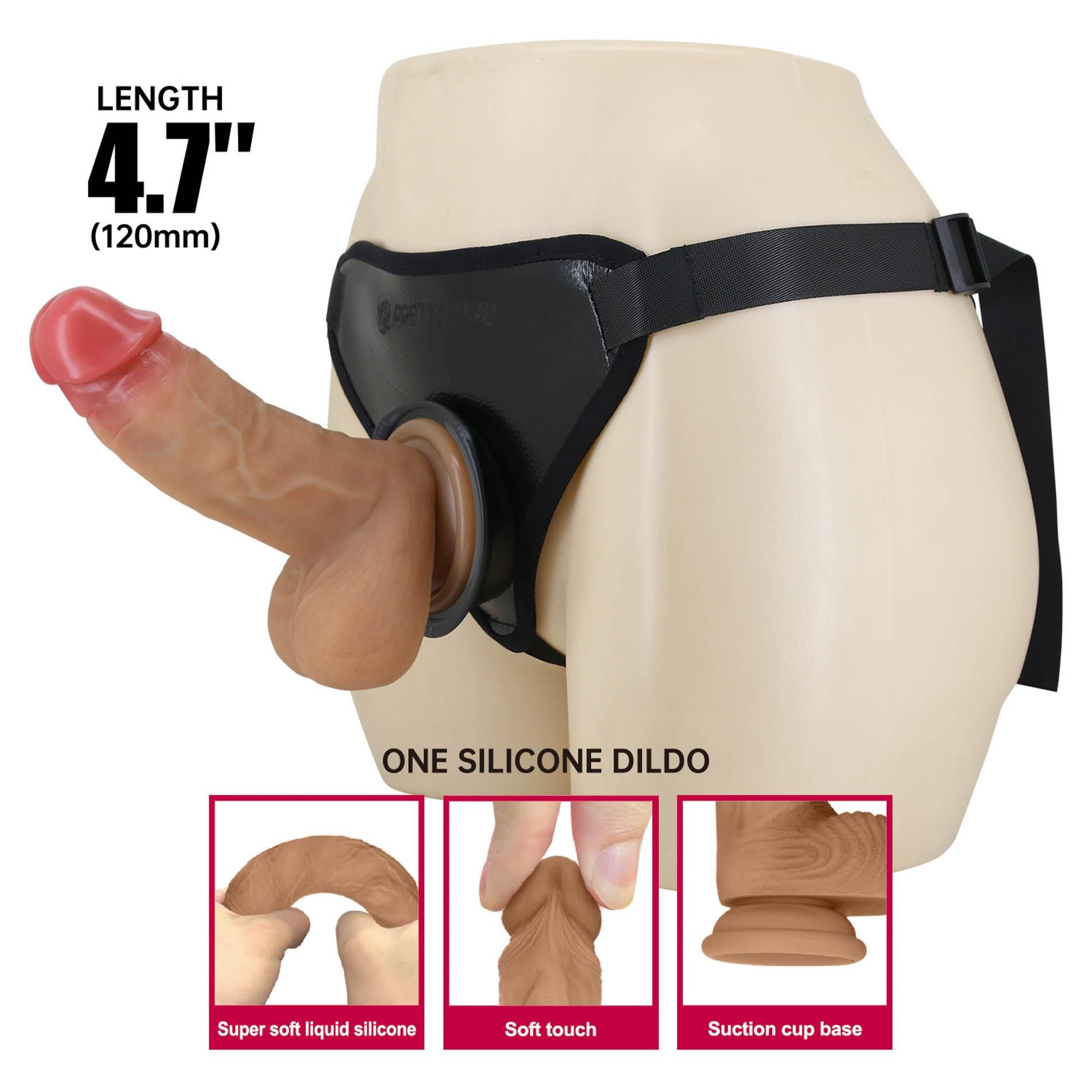 Страпон Pretty Love Harness Briefs Fogg 4.7", 17.3 см (телесный)