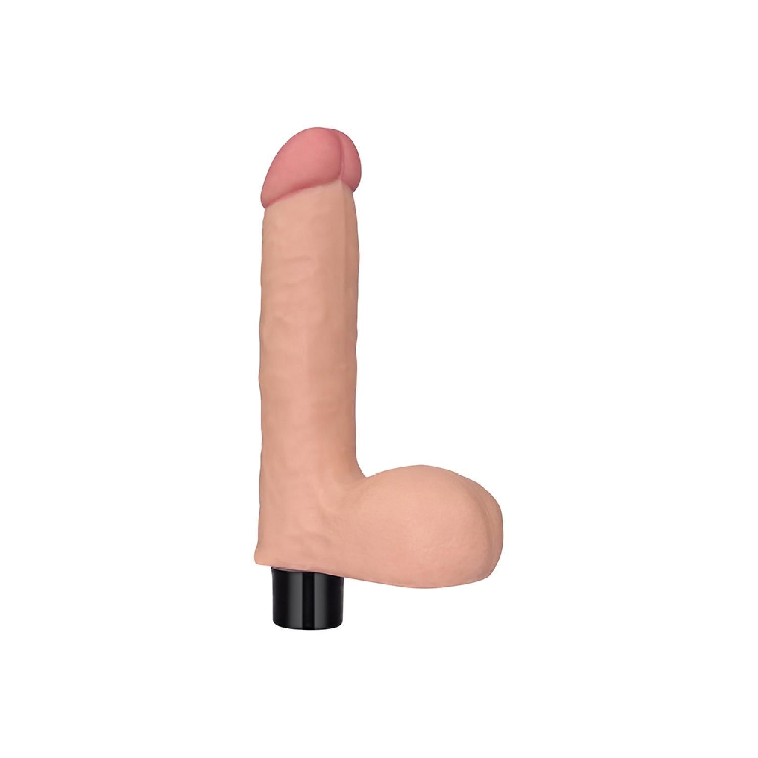 Реалістичний вібратор Real Softee Vibrator With Balls Flesh, 17 см (тілесний)
