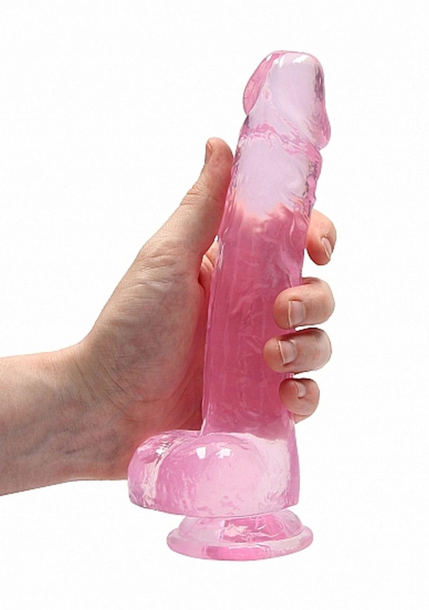 Фаллоимитатор RealRock Crystal Clear 8”, 21 см (розовый)