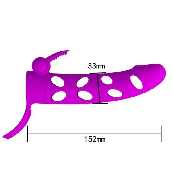 Насадка на пенис Pretty Love Vibrating Penis Sleeve, 15,2 см (розовый)