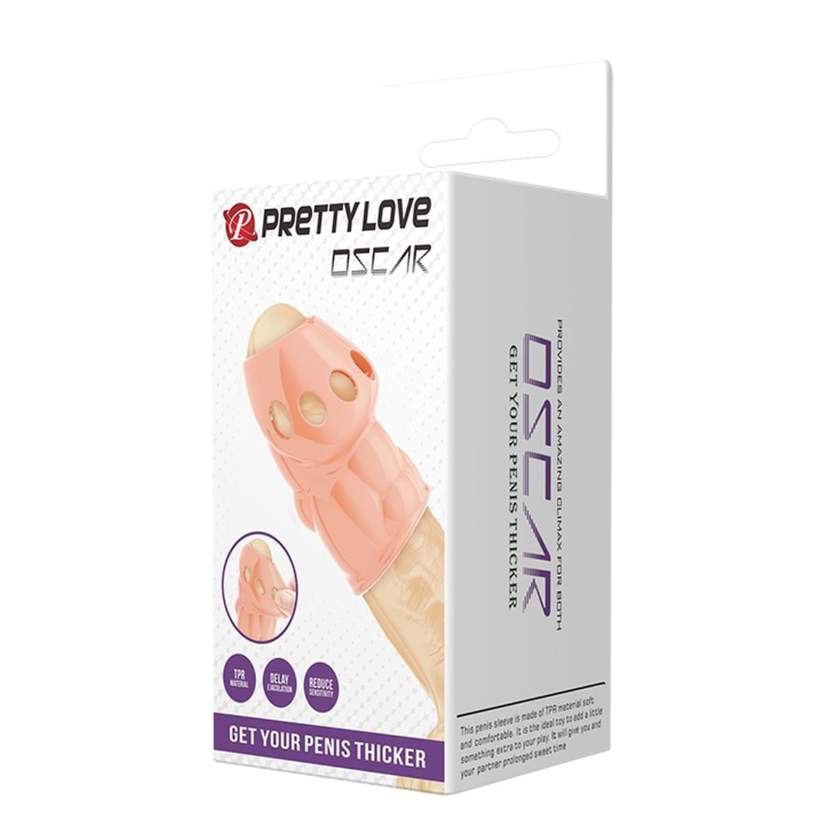 Насадка на пенис Pretty Love Oskar Penis Thicker Flesh, 6,4 см (телесный)