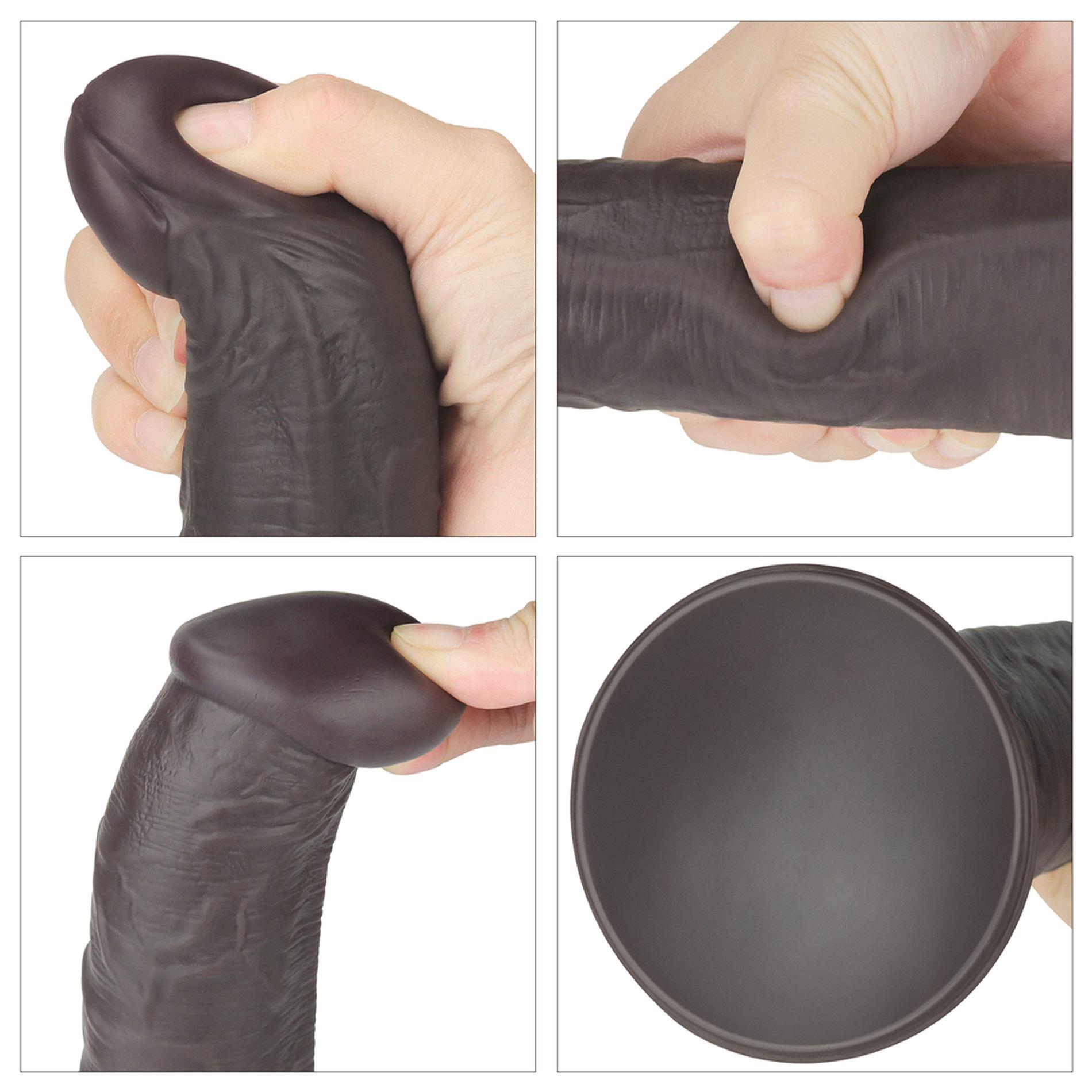 Вибратор Lovetoy Dual-Layered Silicone Nature Cock 10'', 25.3 см (черный)