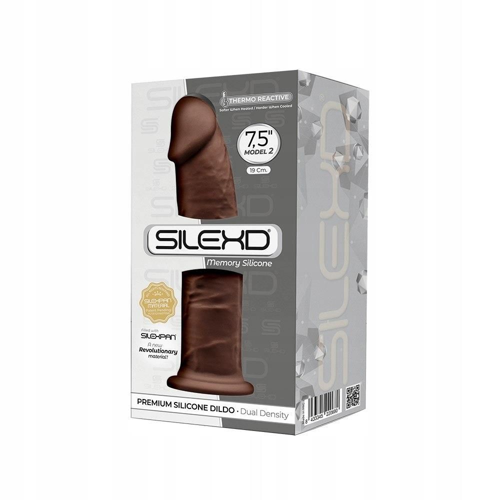 Фаллоимитатор Silexd Premium Silicone Dildo Model 2 Size 7.5, 19 см (коричневый)