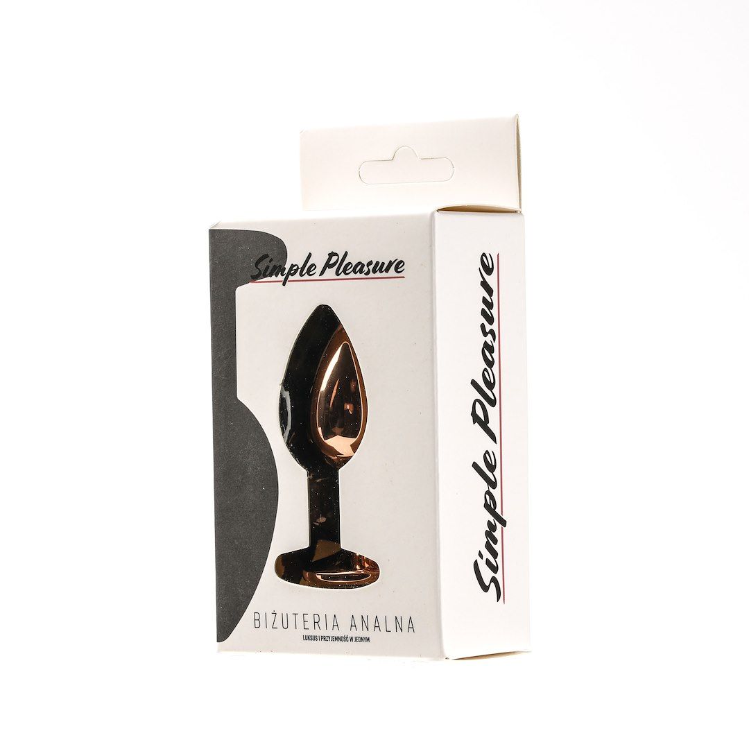 Korek analny z kryształem Simply Pleasure S, 7 cm (czarny)
