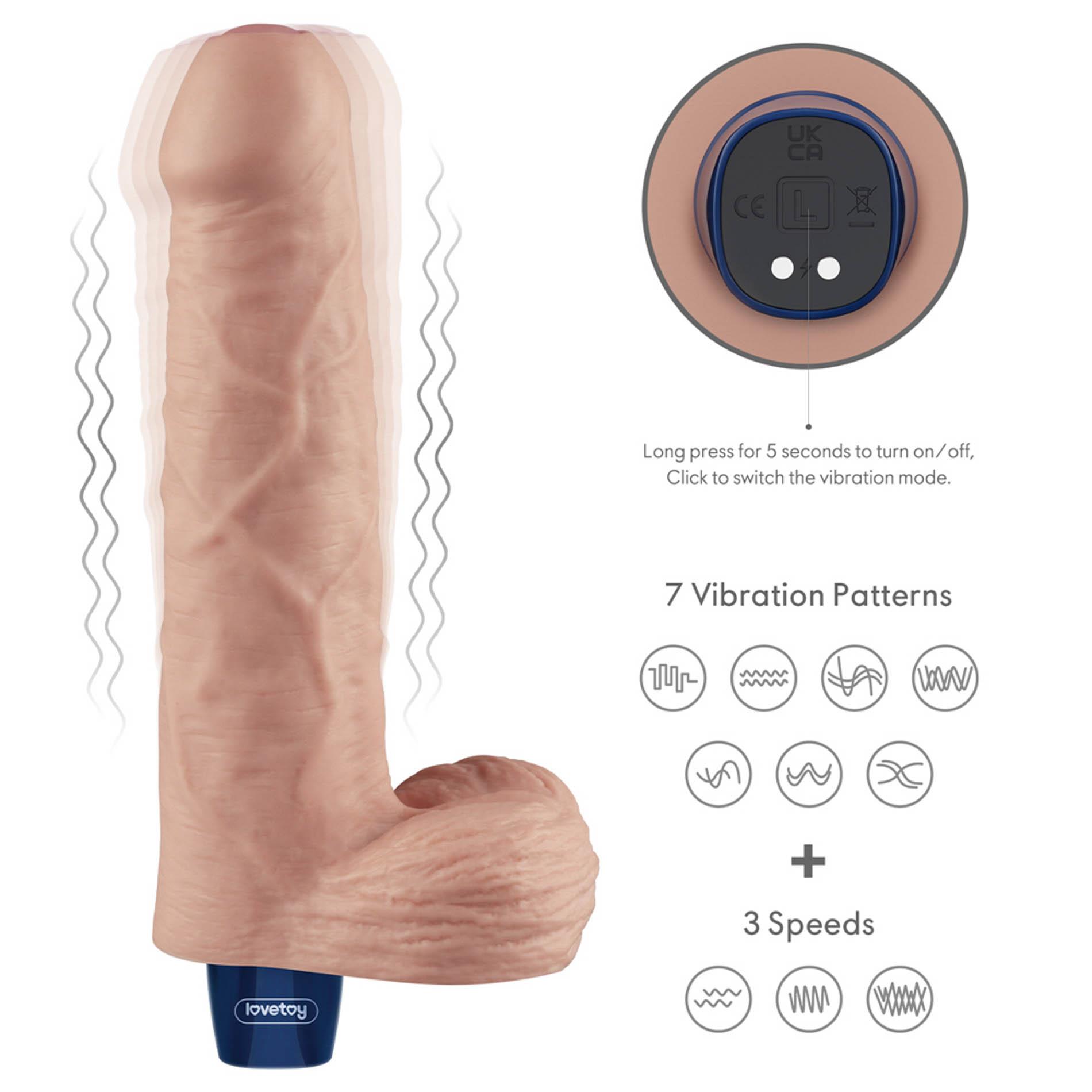 Vibrator Lovetoy Real Softee 9", 23 cm (w kolorze cielistym)