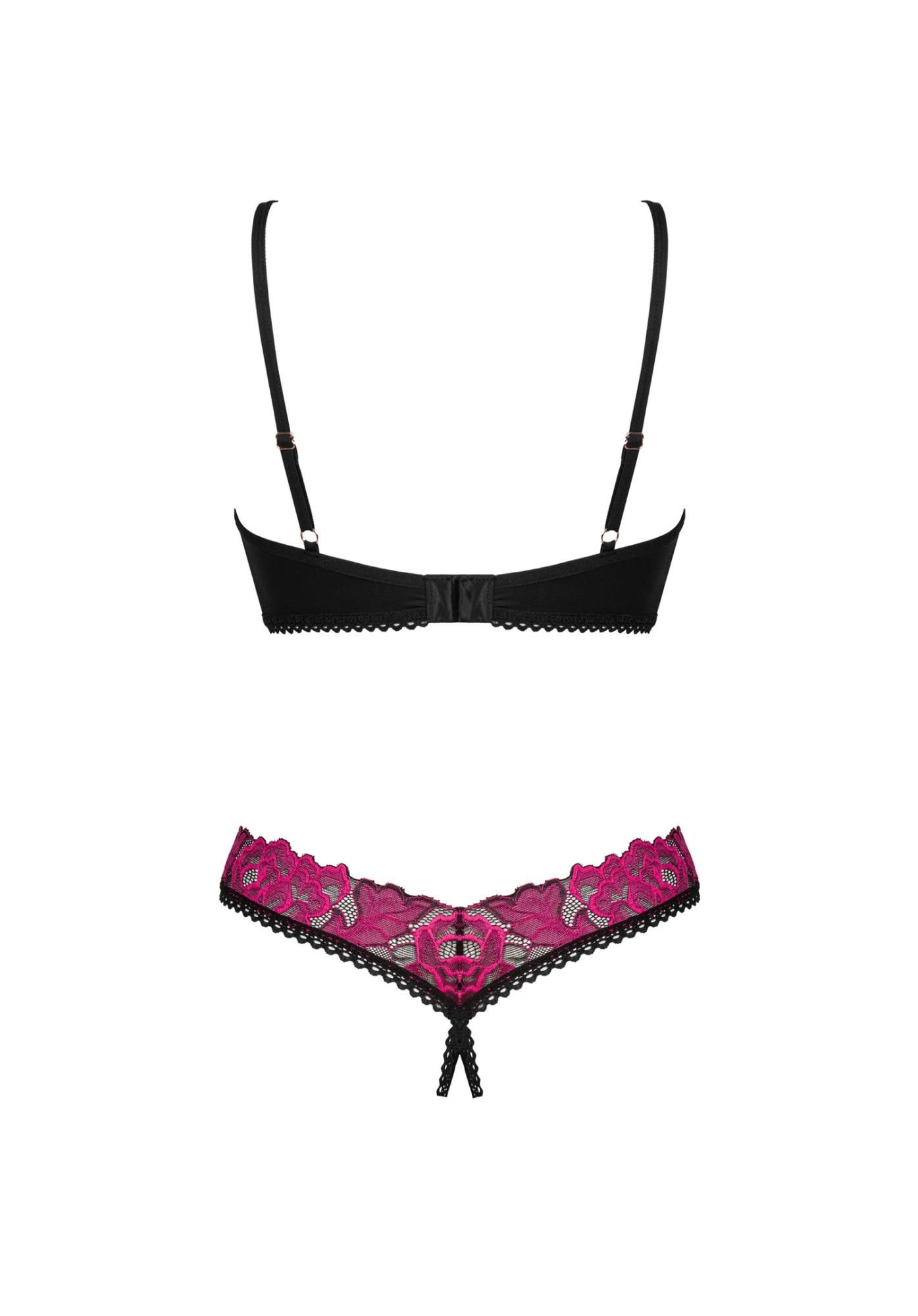 Комплект Obsessive Rosenty otwarty, M/L (черный)