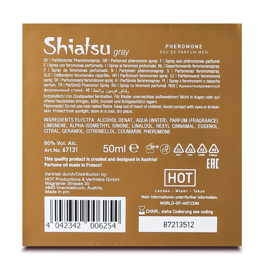 Мужские духи с феромонами Shiatsu Pheromone Fragrance Men Grey, 50 мл