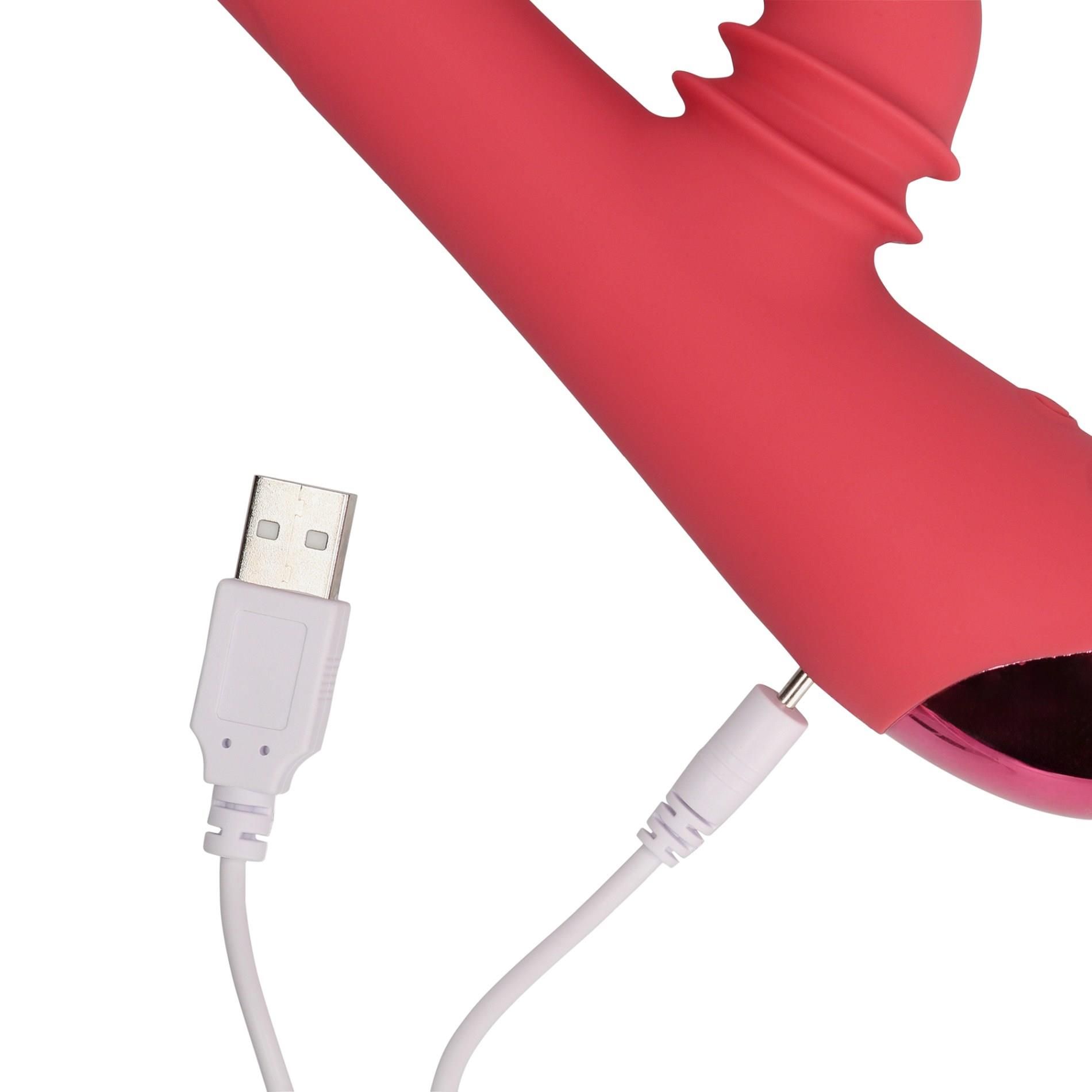 Вибратор-кролик Loveline Brighto Red, 22.5 см (красный)
