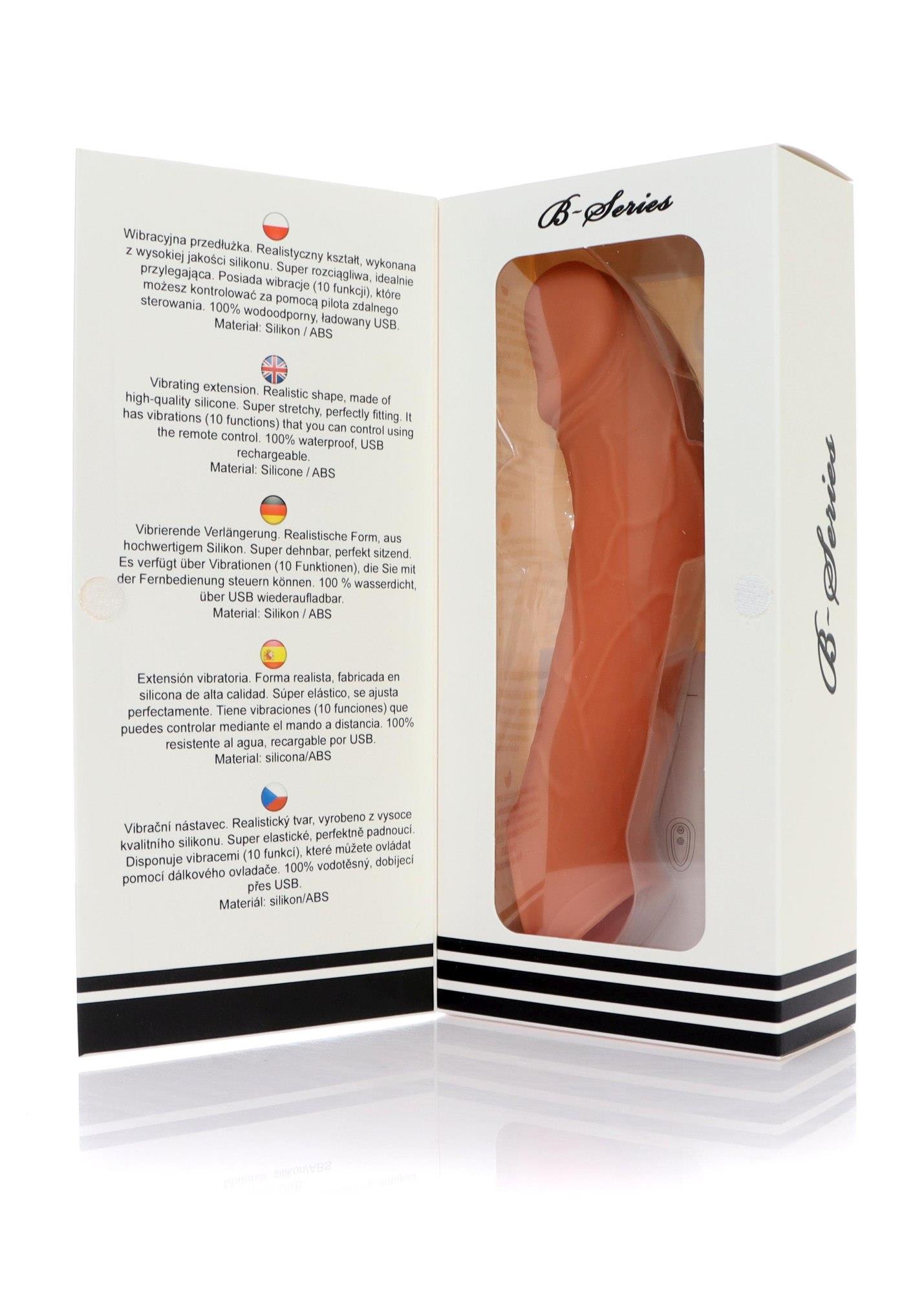 Boys of Toys Vibrating Extension - Nakładka na penisa, W kolorze cielistym, 20 cm