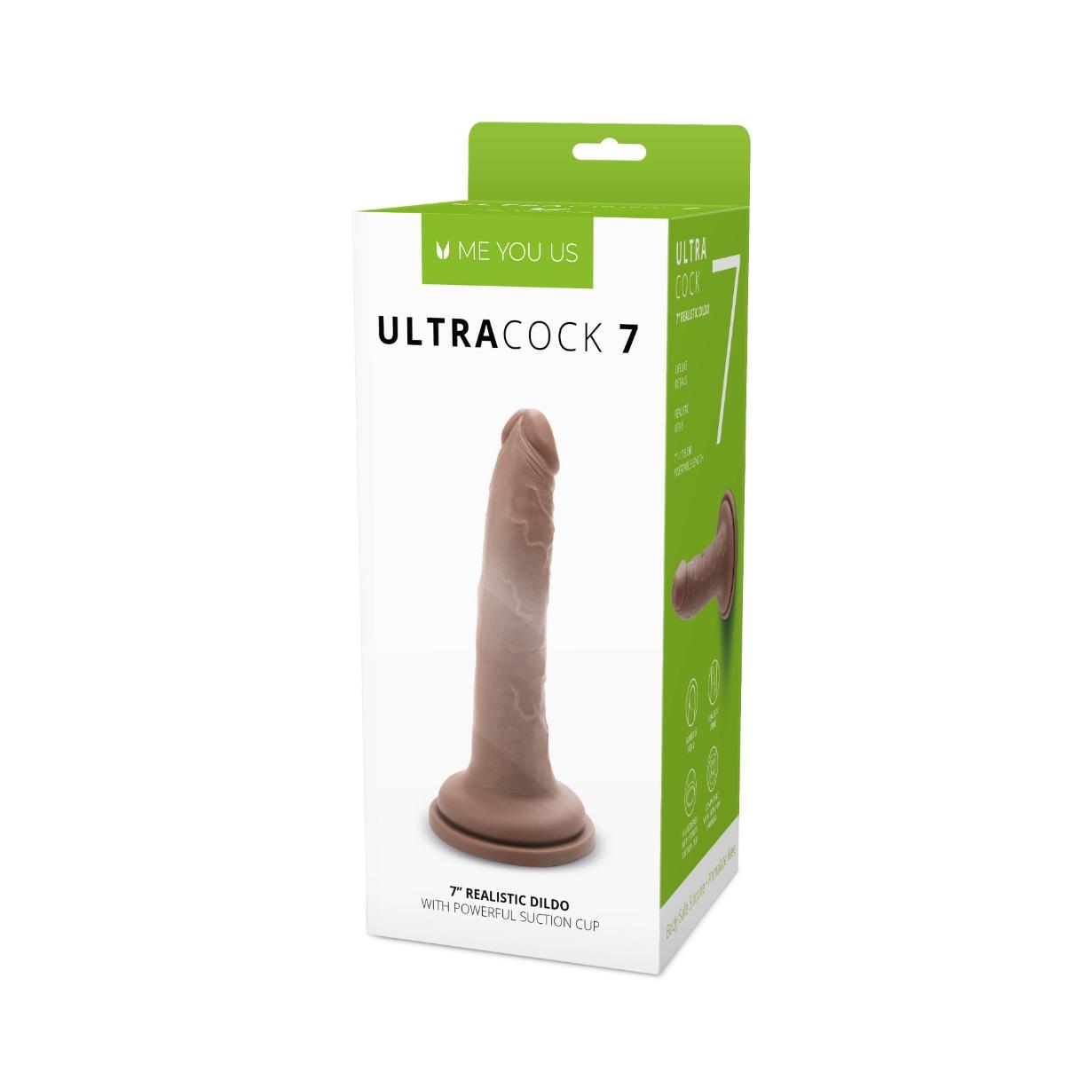 Фаллоимитатор Me You Us Silicone Ultra Cock 7 in, 17.8 см (коричневый)