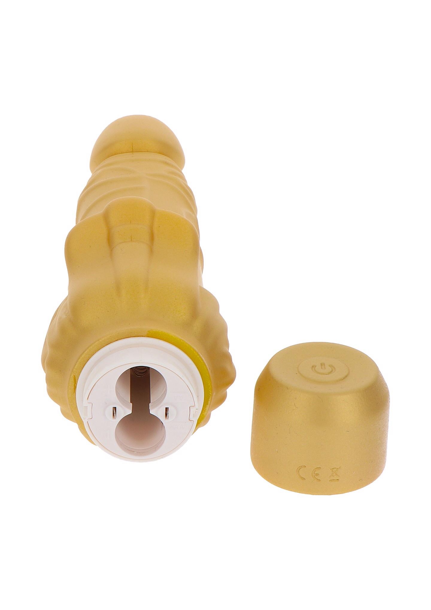 Вибратор Get Real Gold Dicker Stim, 22 см (золотой)