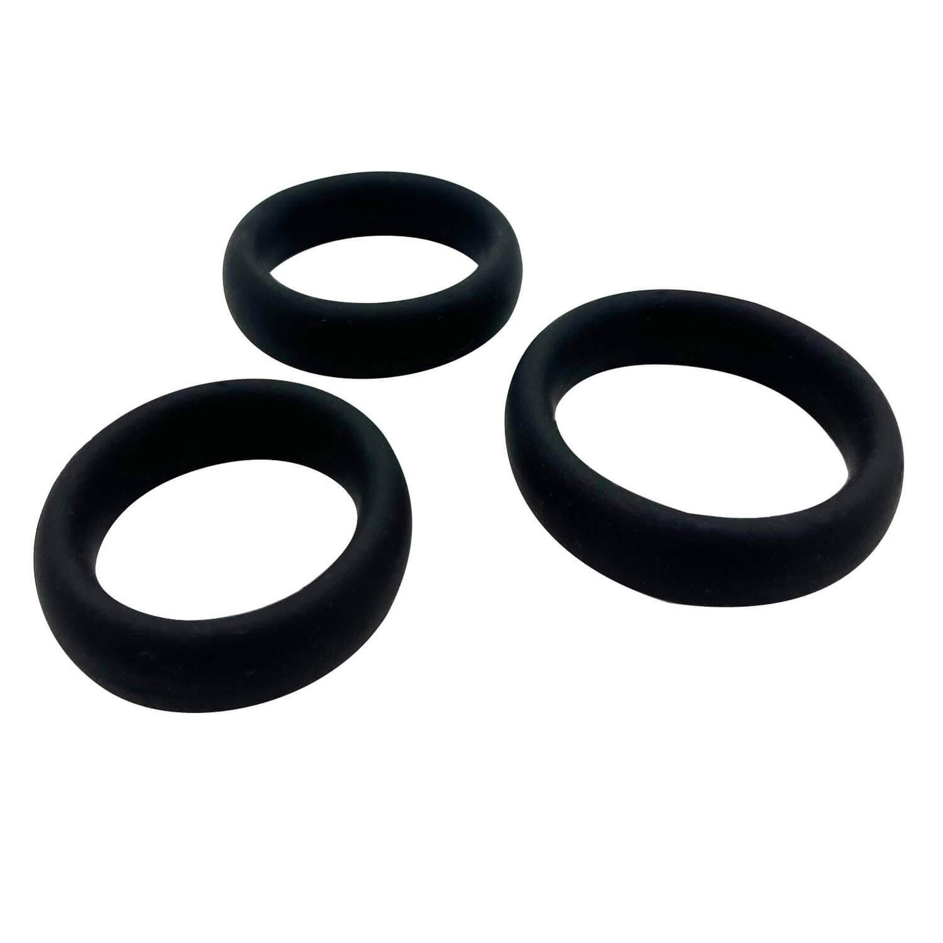 Набір ерекційних кілець Alive Sensual Pleasure Rings, 3 шт (чорний)