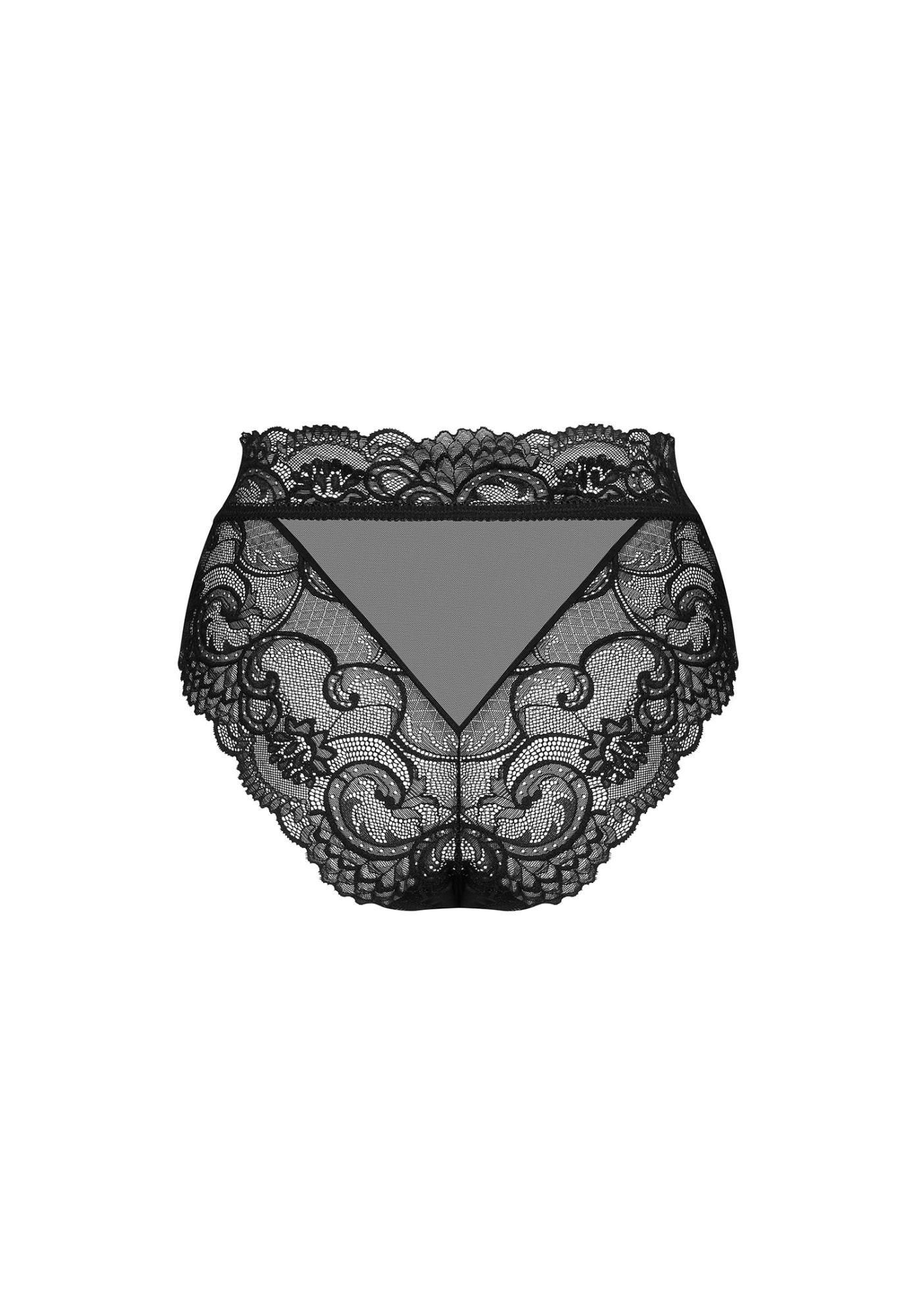 Высокие трусики Obsessive Elizenes, S/M (черный)