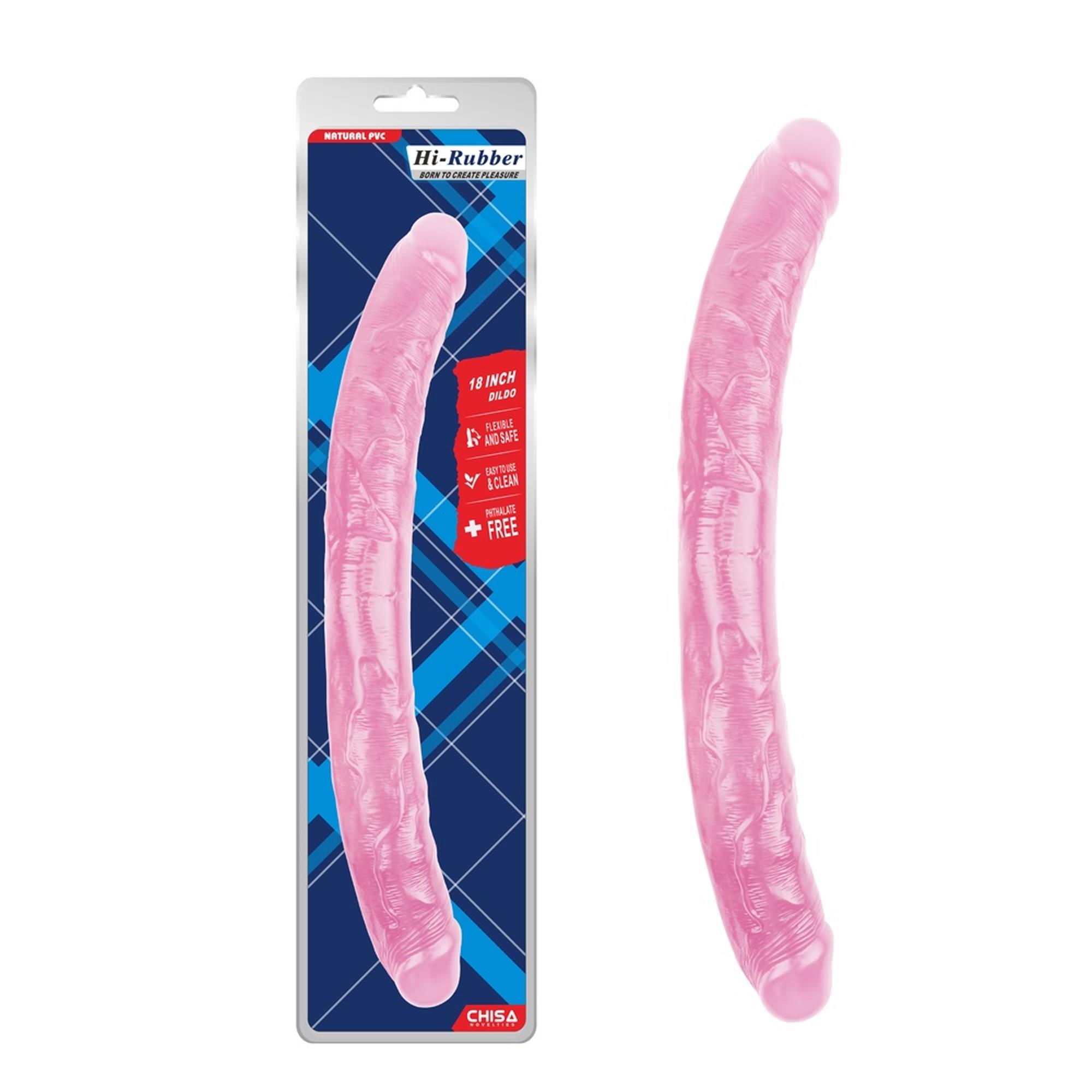 Двухсторонний фаллоимитатор Hi-Rubber Born To Create Pleasure 18 Inch, 46 см (розовый)