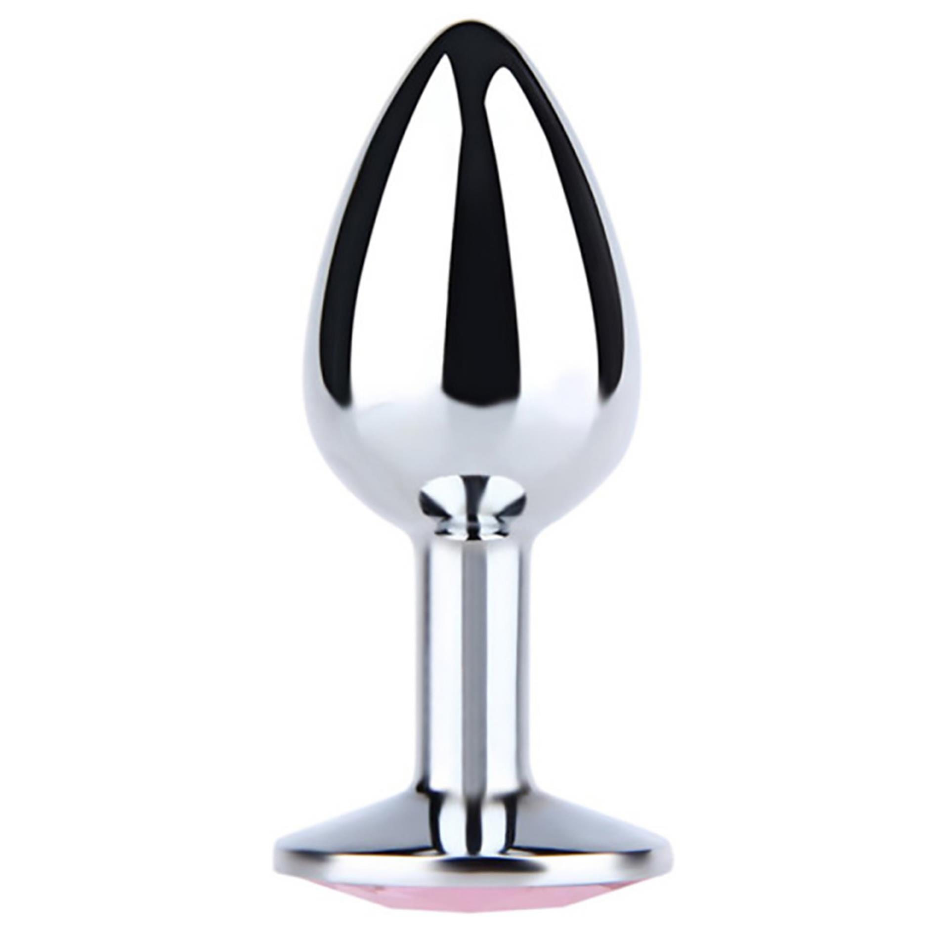 Korek analny Fantasy Silver Butt Plug Diamond L, 9 cm (różowy)