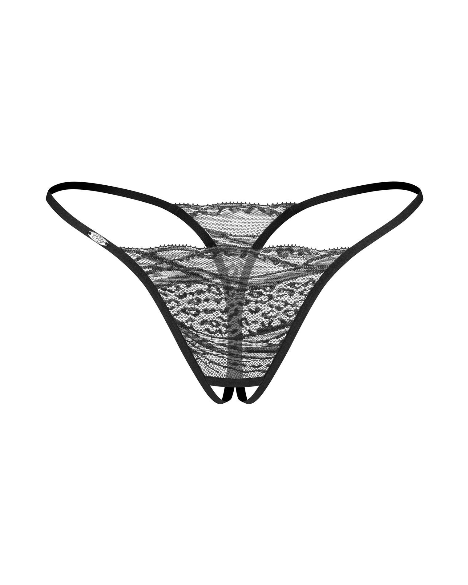 Комплект из 2 стрингов Obsessive Bianca, L/XL (черный)